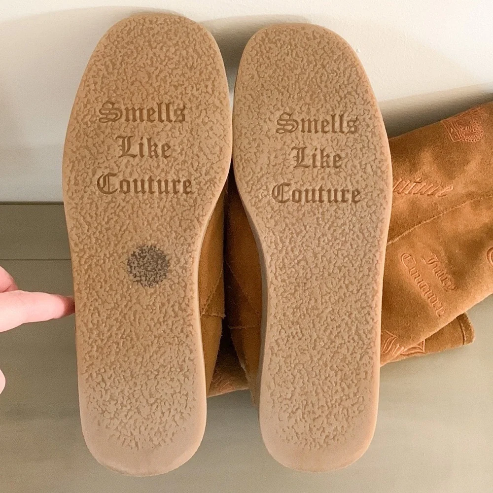 Juice Couture Angel Logo Boots Suede Winter Faux Shearling lining 11